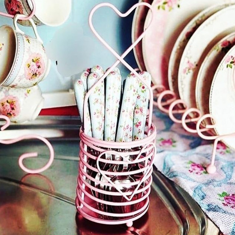  جا قاشقی گرد قلبی  فلزی