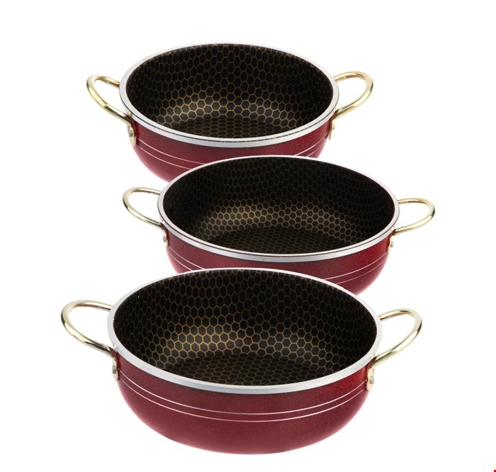 سرویس تابه 3 پارچه طرح چدن زنبوری 002