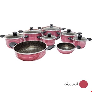 سرویس پخت و پز 14 پارچه ظرف زر مدل زنبوری