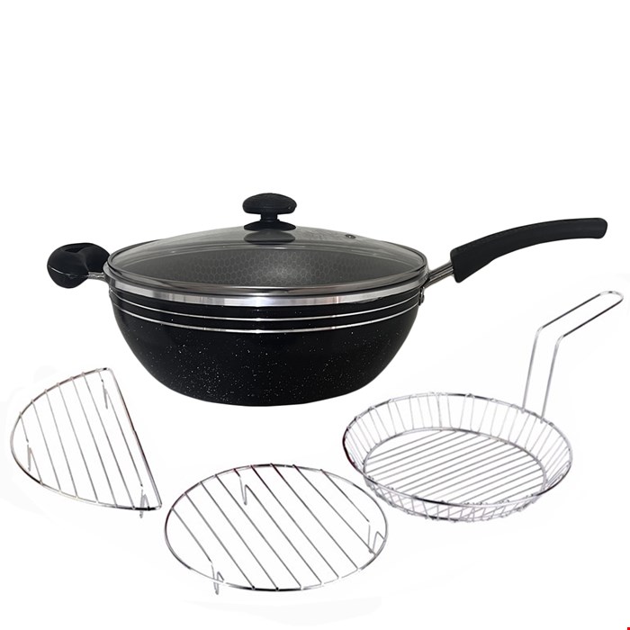 تابه مدل وک سایز 26 به همراه ظروف بخارپز