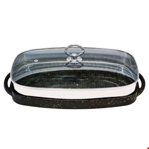 تابه گریل بیضی چدن روکش گرانیتی سایز32