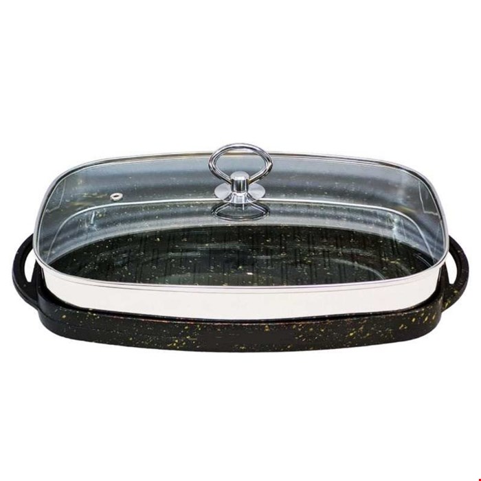 تابه گریل بیضی چدن روکش گرانیتی سایز32